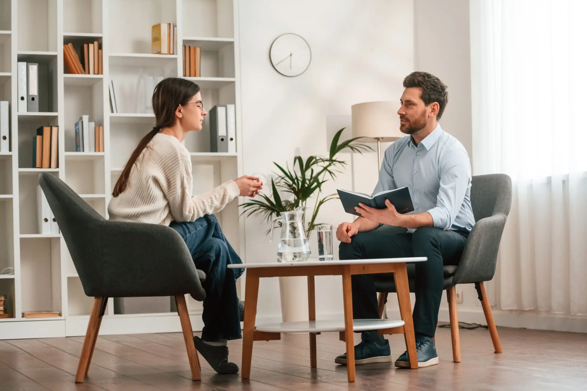 Psychologist session with woman